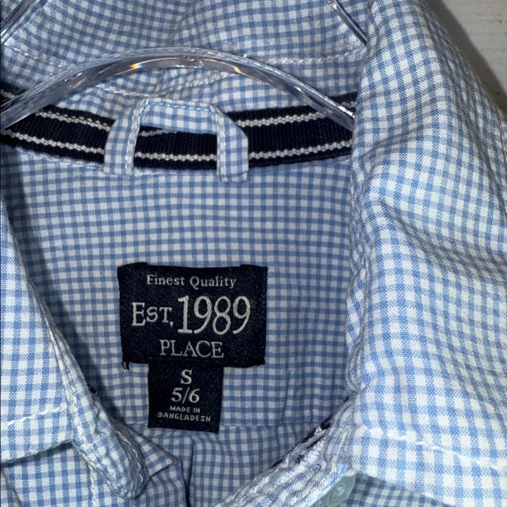 Children’s Place Light Blue Checkered Shirt Size 5/6